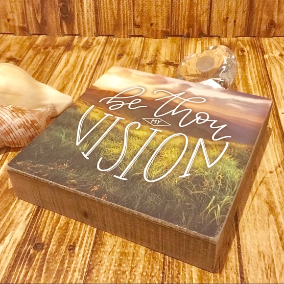 WOOD BOX “BE THOU MY VISION”W/ MOUNTAIN LANDSCAPE - Picture 6 of 7